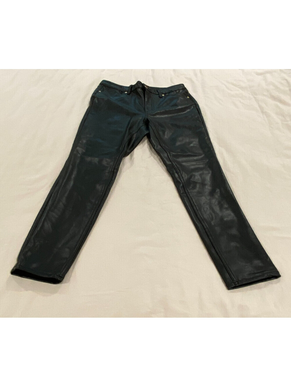 Universal Thread Women's Faux Leather Pants High Rise Straight Leg Black Sz 12R